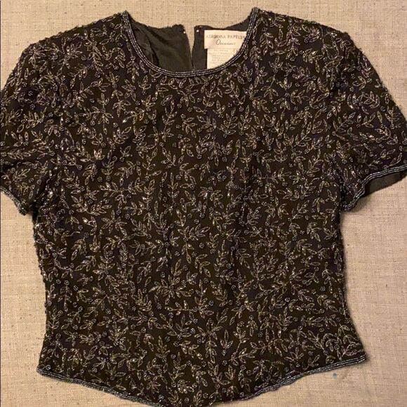 Adrianna Papell Occasions Beaded Blouse New - 10 - Picture 1 of 6